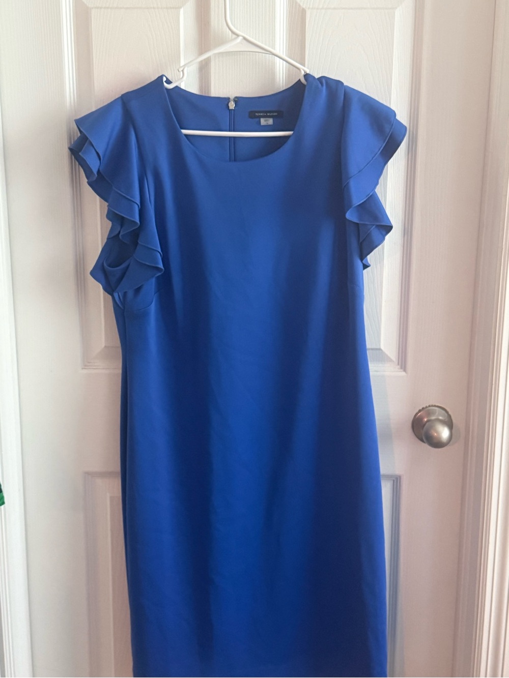 Tommy Hilfiger Royal Blue Ruffle Sleeve Midi Dress